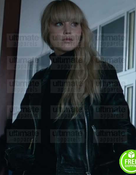 RED SPARROW JENNIFER LAWRENCE (DOMINIKA EGOROVA) BLACK LEATHER JACKET
