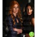SHADOWHUNTERS KATHERINE MCNAMARA (CLARY FRAY) BLUE LEATHER JACKET