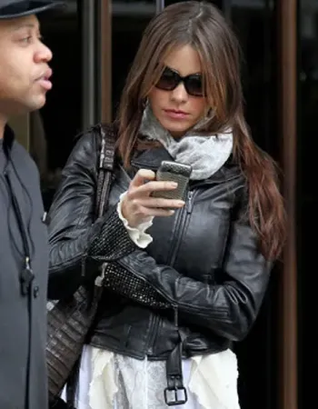 SOFIA VERGARA BLACK BIKER JACKET