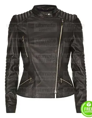 SOFT LAMBSKIN BLACK LEATHER BIKER JACKET