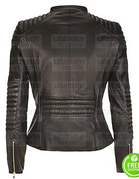 SOFT LAMBSKIN BLACK LEATHER BIKER JACKET