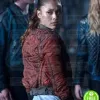 THE 100 LINDSEY MORGAN (RAVEN REYES) RED COTTON JACKET