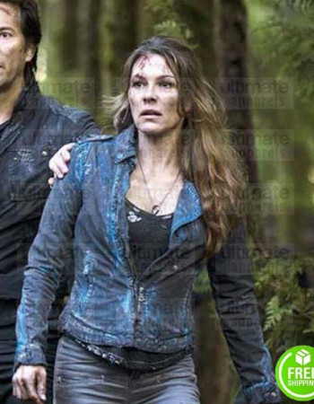 THE 100 PAIGE TURCO (ABIGAIL GRIFFIN) BLUE LEATHER JACKET