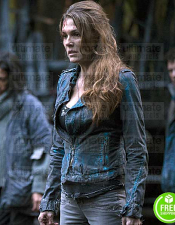 THE 100 PAIGE TURCO (ABIGAIL GRIFFIN) BLUE LEATHER JACKET