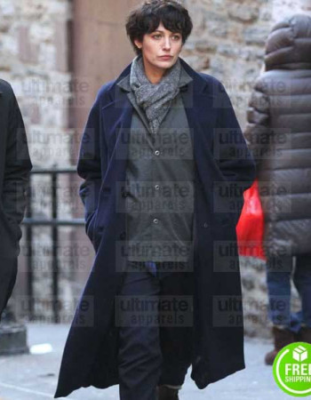 THE RHYTHM SECTION BLAKE LIVELY (STEPHANIE PATRICK) BLUE COTTON TRENCH COAT