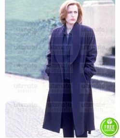 THE X-FILES GILLIAN ANDERSON (DANA SCULLY) BLUE WOOL COAT
