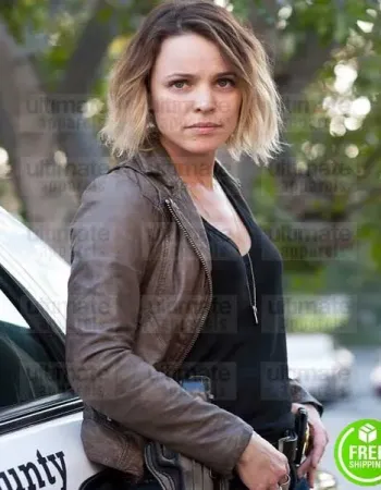 TRUE DETECTIVE RACHEL MCADAMS (ANI BEZZERIDES) BROWN LEATHER JACKET