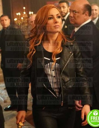 WWE RAW BECKY LYNCH BLACK LEATHER BIKER JACKET