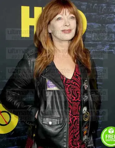 WATCHMEN PREMIERE FRANCES FISHER (JANE CRAWFORD) BIKER LEATHER JACKET WATCHMEN PREMIERE FRANCES FISHER (JANE CRAWFORD) BIKER LEATHER JACKET