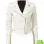 WHITE CROPPED LEATHER MOTO JACKET