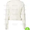 WHITE CROPPED LEATHER MOTO JACKET WHITE CROPPED LEATHER MOTO JACKET