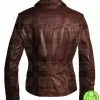 WOMAN'S TWO BUTTON BROWN LEATHER BLAZER JACKET WOMAN'S TWO BUTTON BROWN LEATHER BLAZER JACKET