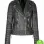 WOMEN'S LAMBSKIN SLIM-FIT QUILTED GOLDEN ZIPPER BLACK LEATHER JACKET