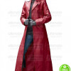 WOMEN'S RED LEATHER TRENCH COAT WOMEN'S RED LEATHER TRENCH COAT