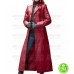 WOMEN'S RED LEATHER TRENCH COAT