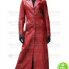 WOMEN'S RED LEATHER TRENCH COAT WOMEN'S RED LEATHER TRENCH COAT