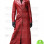 WOMEN'S RED LEATHER TRENCH COAT