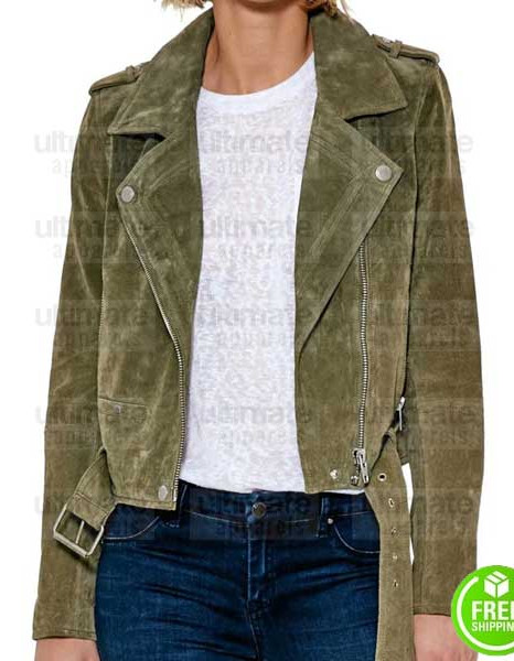 YOU ELIZABETH LAIL (GUINEVERE BECK) BIKER SUEDE LEATHER JACKET