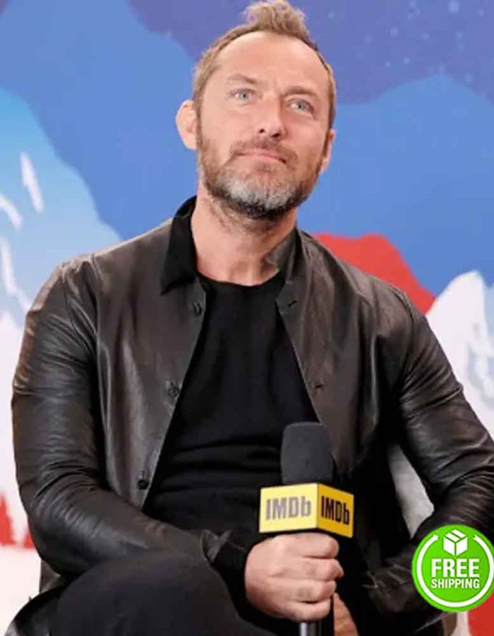 ACURA FESTIVAL VILLAGE JUDE LAW BLACK LEATHER JACKET ACURA FESTIVAL VILLAGE JUDE LAW BLACK LEATHER JACKET