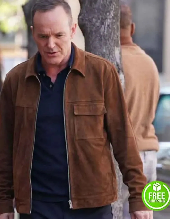 AGENTS OF SHIELD CLARK GREGG (PHIL COULSON) BROWN SUEDE LEATHER JACKET