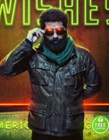 AMERICAN GODS SEASON 2 MOUSA KRAISH (THE JINN) BROWN LEATHER JACKET