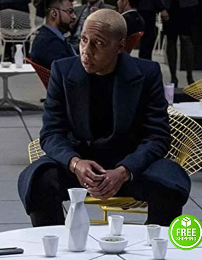 WESTWORLD SEASON 3 LENA WAITHE (ASH) DARK BLUE WOOL COAT WESTWORLD SEASON 3 LENA WAITHE (ASH) DARK BLUE WOOL COAT