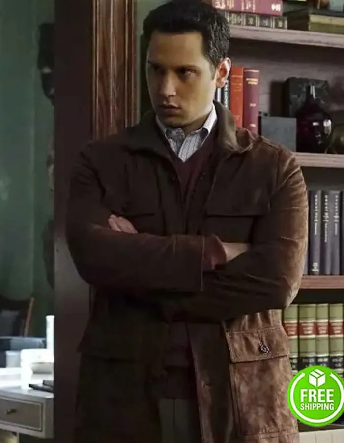 HOW TO GET AWAY WITH MURDER MATT MCGORRY (ASHER MILLSTONE) BROWN SUEDE LEATHER JACKET HOW TO GET AWAY WITH MURDER MATT MCGORRY (ASHER MILLSTONE) BROWN SUEDE LEATHER JACKET