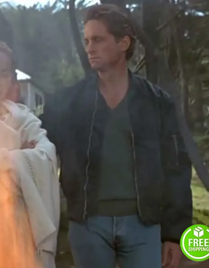 BASIC INSTINCT MICHAEL DOUGLAS (DETECTIVE NICK CURRAN) BLACK BOMBER JACKET BASIC INSTINCT MICHAEL DOUGLAS (DETECTIVE NICK CURRAN) BLACK BOMBER JACKET