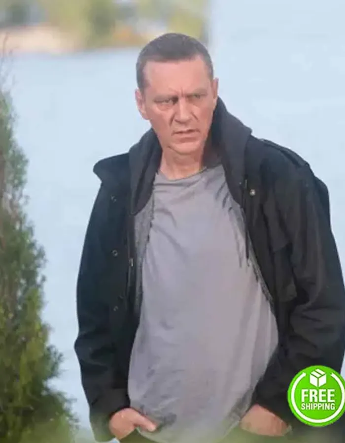 BORDERTOWN SEASON 2 VILLE VIRTANEN (KARI SORJONEN) BLACK  COTTON JACKET