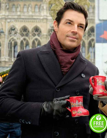 CHRISTMAS IN VIENNA BRENNAN ELLIOTT (MARK OLSEN) BLACK TRENCH COAT