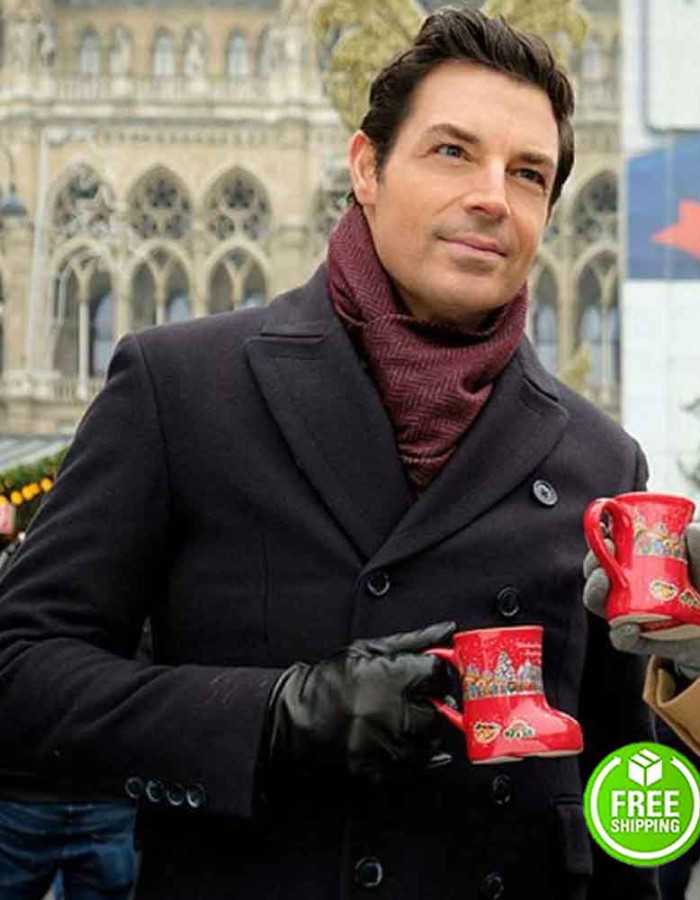 CHRISTMAS IN VIENNA BRENNAN ELLIOTT (MARK OLSEN) BLACK TRENCH COAT CHRISTMAS IN VIENNA BRENNAN ELLIOTT (MARK OLSEN) BLACK TRENCH COAT