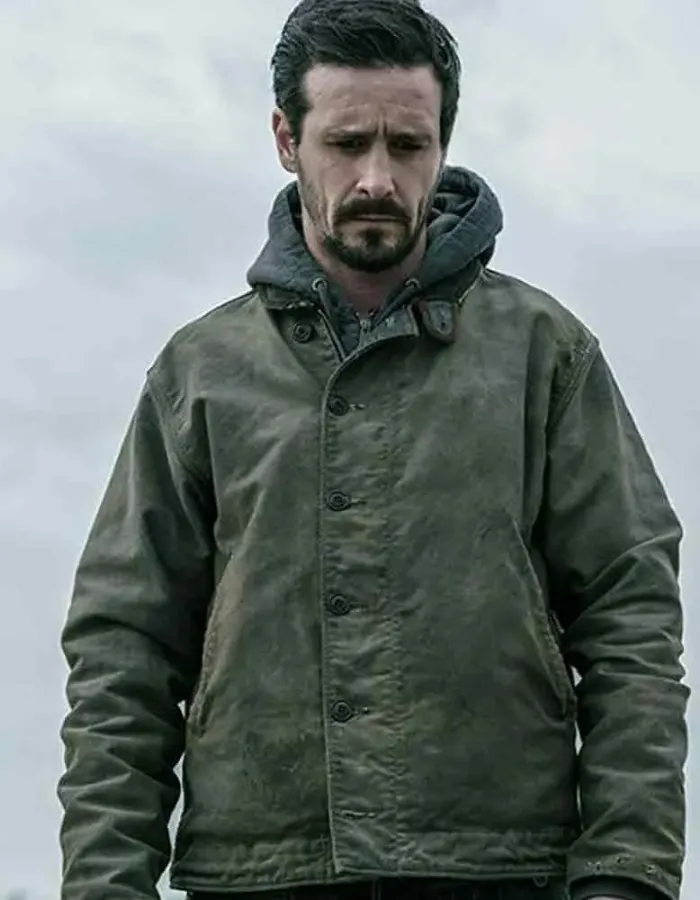 CAPTIVE STATE JAMES RANSONE (PATRICK ELLISON) HOODED GREEN COTTON JACKET 