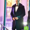HAWKEYE JEREMY RENNER (CLINT BARTON) FUR COLLAR BLACK WOOL TRENCH COAT