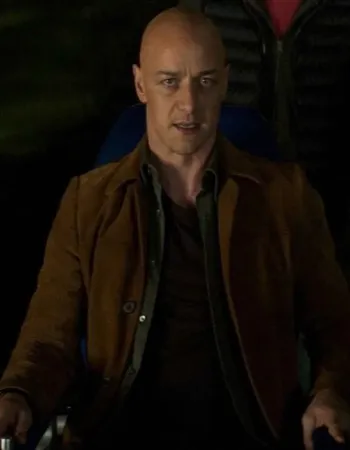 DARK PHOENIX JAMES MCAVOY (CHARLES XAVIER) BROWN LEATHER JACKET