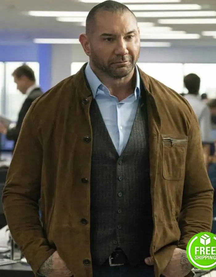 MY SPY DAVE BAUTISTA (JJ) BROWN SUEDE JACKET MY SPY DAVE BAUTISTA (JJ) BROWN SUEDE JACKET