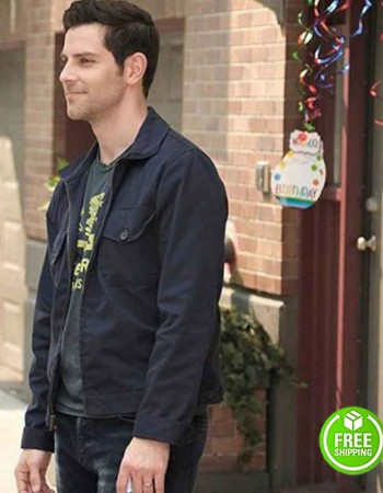 A MILLION LITTLE THINGS DAVID GIUNTOLI (EDDIE SAVILLE) BLACK COTTON JACKET A MILLION LITTLE THINGS DAVID GIUNTOLI (EDDIE SAVILLE) BLACK COTTON JACKET