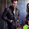 CONDOR SEASON 2 ANGEL BONANNI (DEACON MAILER) BLACK LEATHER JACKET