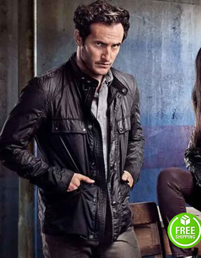 CONDOR SEASON 2 ANGEL BONANNI (DEACON MAILER) BLACK LEATHER JACKET