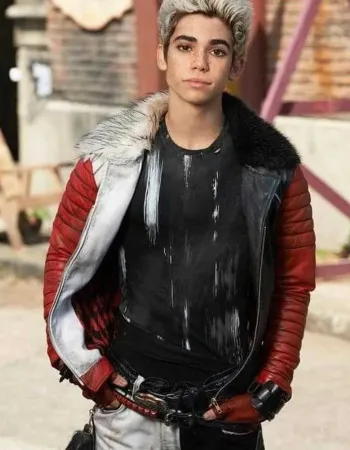 Carlos Descendants Cameron Boyce Shearling Leather Jacket