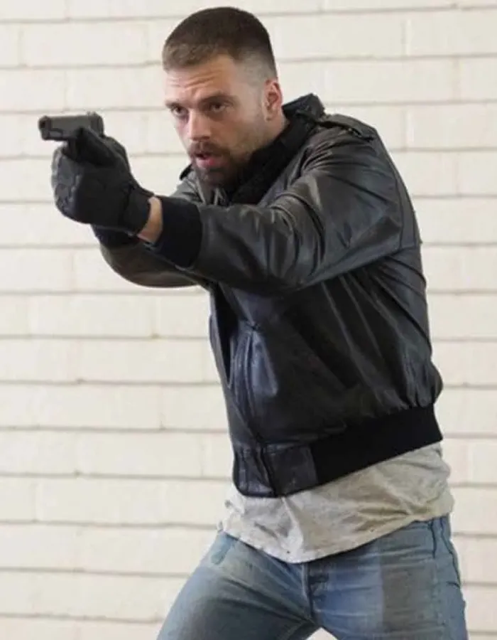 DESTROYER SEBASTIAN STAN (CHRIS) BLACK LEATHER JACKET