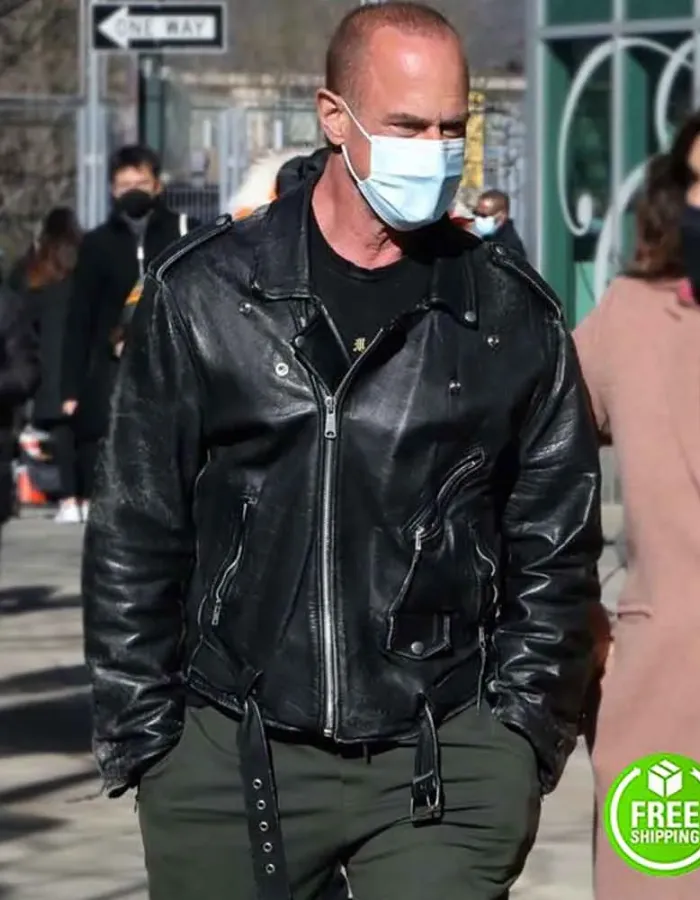 LAW AND ORDER: ORGANIZED CRIME CHRISTOPHER MELONI (ELLIOT STABLER) BLACK LEATHER JACKET LAW AND ORDER: ORGANIZED CRIME CHRISTOPHER MELONI (ELLIOT STABLER) BLACK LEATHER JACKET