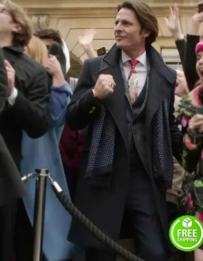 EMILY IN PARIS WILLIAM ABADIE (ANTOINE LAMBERT) BLACK TRENCH COAT