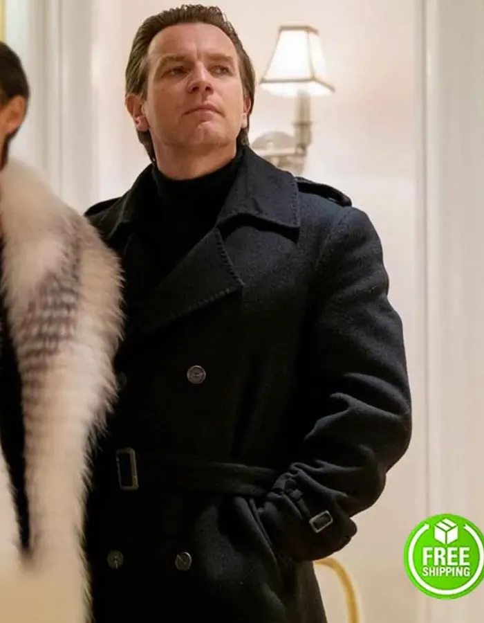 HALSTON EWAN MCGREGOR BLACK TRENCH COAT HALSTON EWAN MCGREGOR BLACK TRENCH COAT
