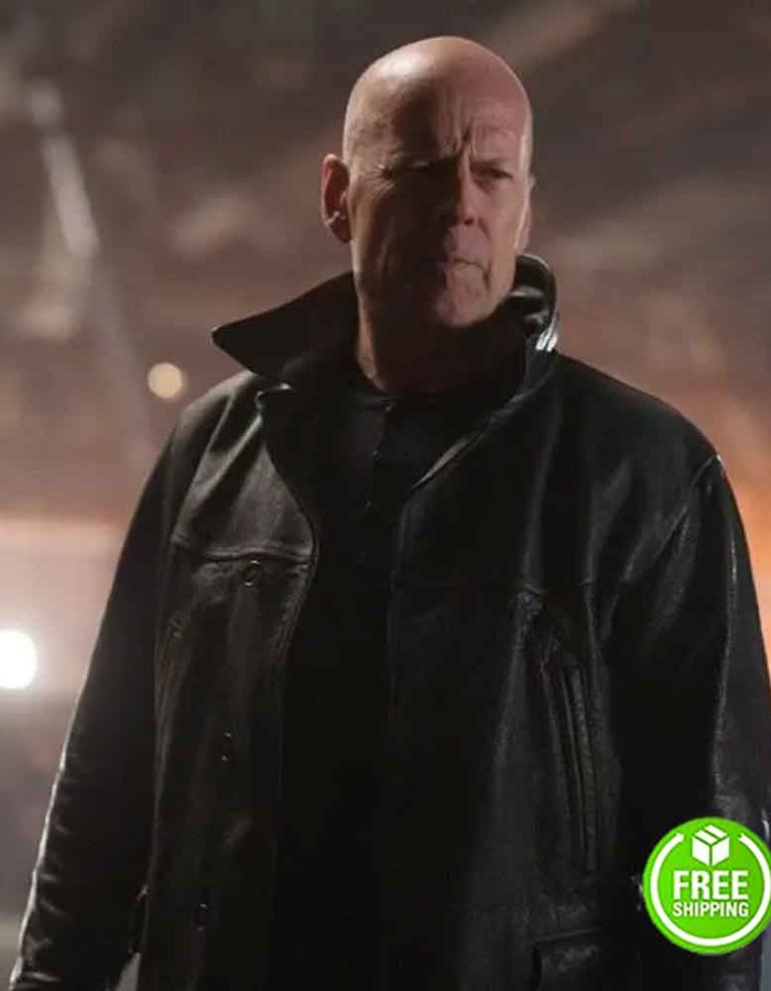 EXTRACTION BRUCE WILLIS (LEONARD) BLACK LEATHER JACKET EXTRACTION BRUCE WILLIS (LEONARD) BLACK LEATHER JACKET