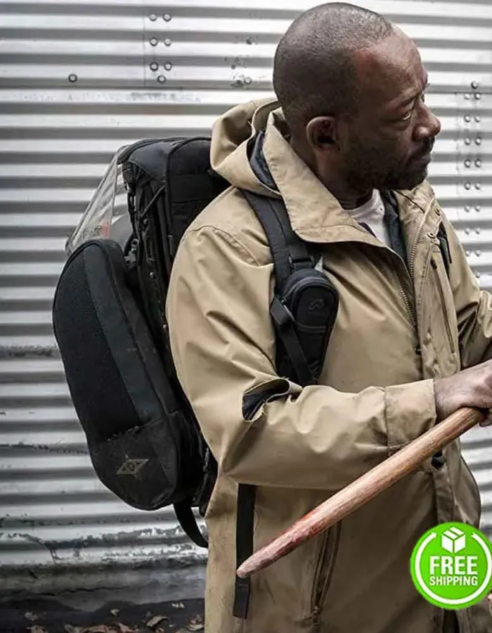 FEAR THE WALKING DEAD SEASON 4 LENNIE JAMES (MORGAN JONES) BROWN COTTON HOODED COAT