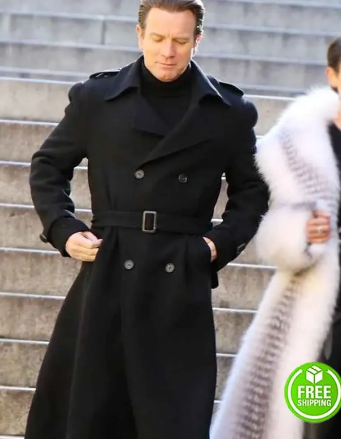 HALSTON EWAN MCGREGOR BLACK TRENCH COAT HALSTON EWAN MCGREGOR BLACK TRENCH COAT