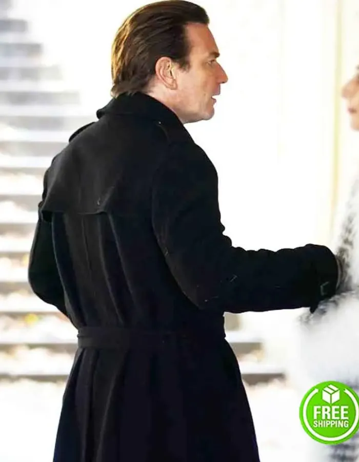 HALSTON EWAN MCGREGOR BLACK TRENCH COAT HALSTON EWAN MCGREGOR BLACK TRENCH COAT