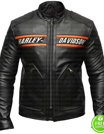 Bill Goldberg Biker Black Leather Jacket