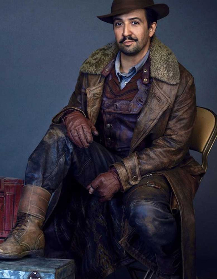 HIS DARK MATERIALS LIN-MANUEL MIRANDA DISTRESSED BROWN COAT HIS DARK MATERIALS LIN-MANUEL MIRANDA DISTRESSED BROWN COAT