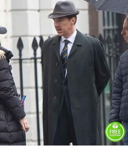 IRONBARK BENEDICT CUMBERBATCH (GREVILLE WYNNE) BLACK TRENCH COAT